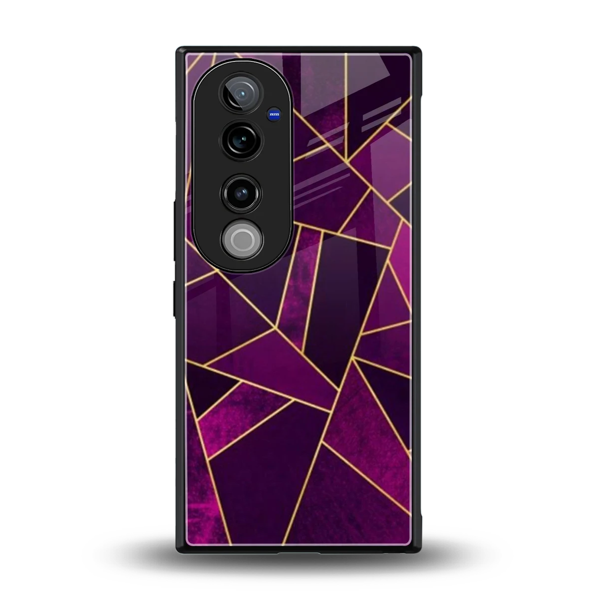 Violet Shards back phone cover | glass case for vivo v40 pro