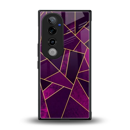 Violet Shards back phone cover | glass case for vivo v40 pro