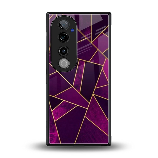 Violet Shards back phone cover | glass case for vivo v40 pro