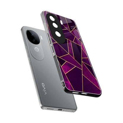 Violet Shards sleek vivo v40e cover with tempered glass back and TPU edges