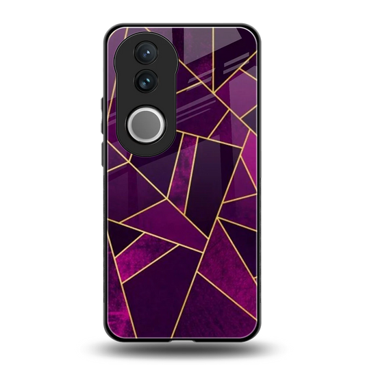 Violet Shards back phone cover | glass case for vivo v50