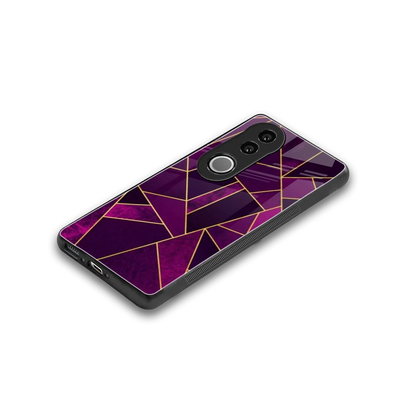 Violet Shards stylish phone case for vivo v50 | glossy glass and slim fit