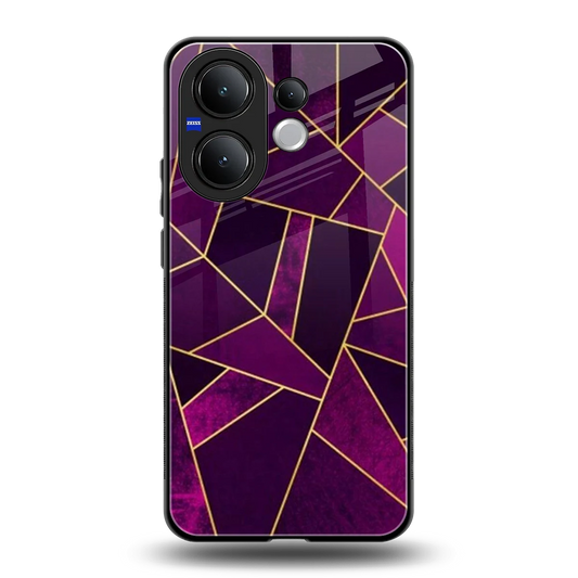 Violet Shards back phone cover | glass case for vivo v60