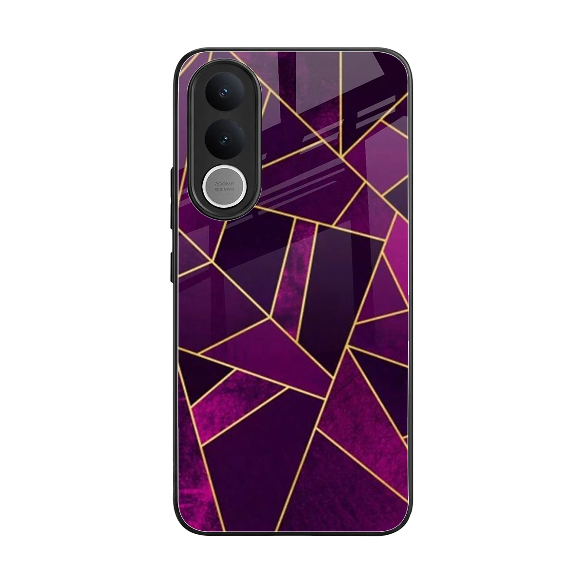 Violet Shards back phone cover | glass case for vivo v70 fe