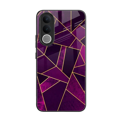 Violet Shards back phone cover | glass case for vivo v70 fe