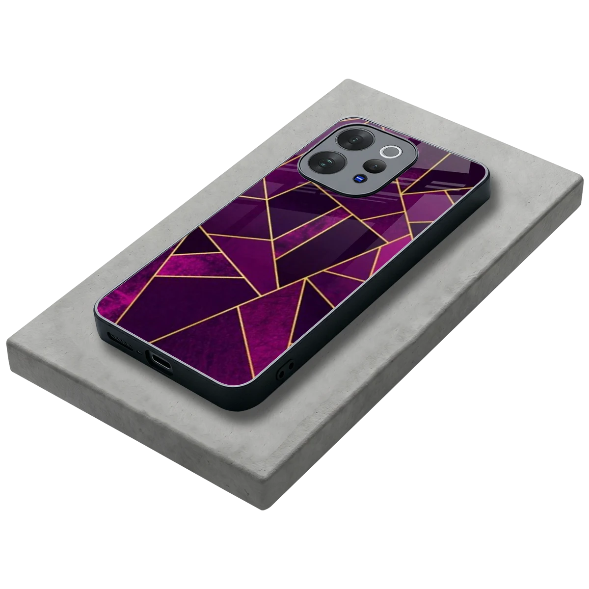 Violet Shards stylish phone case for vivo v70 elite | glossy glass and slim fit