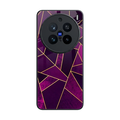 Violet Shards back phone cover | glass case for vivo x200 pro