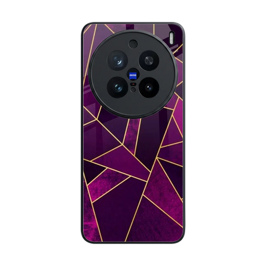 Violet Shards back phone cover | glass case for vivo x200 pro
