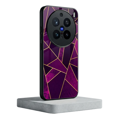 Violet Shards vivo x200 pro mobile cover | shockproof glass phone case