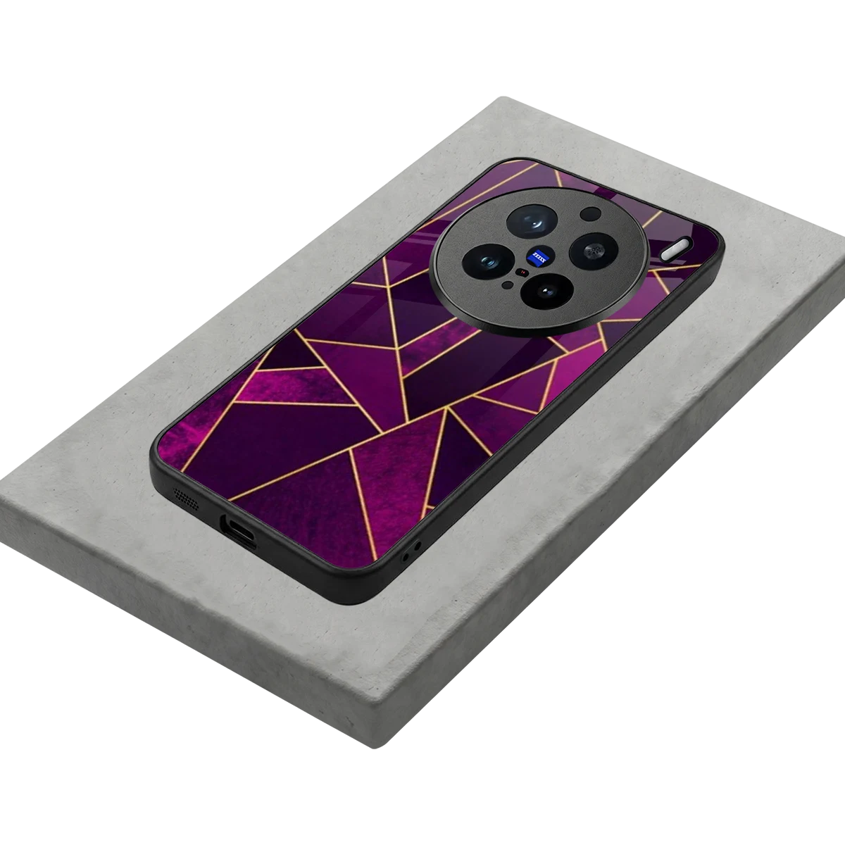 Violet Shards stylish phone case for vivo x200 pro | glossy glass and slim fit