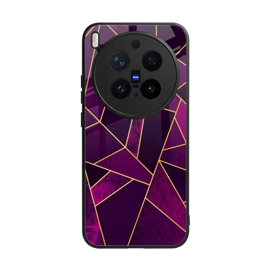 Violet Shards back phone cover | glass case for vivo x300 pro
