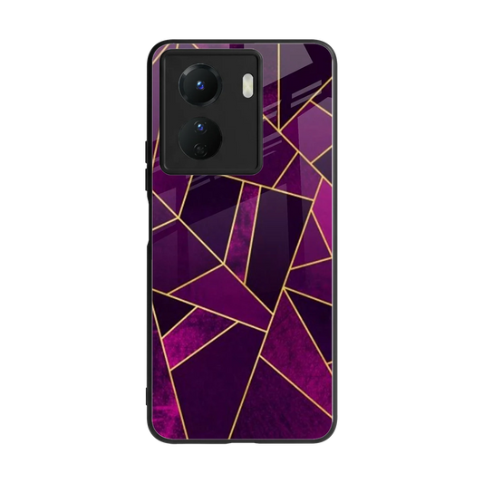 Violet Shards back phone cover | glass case for vivo y16