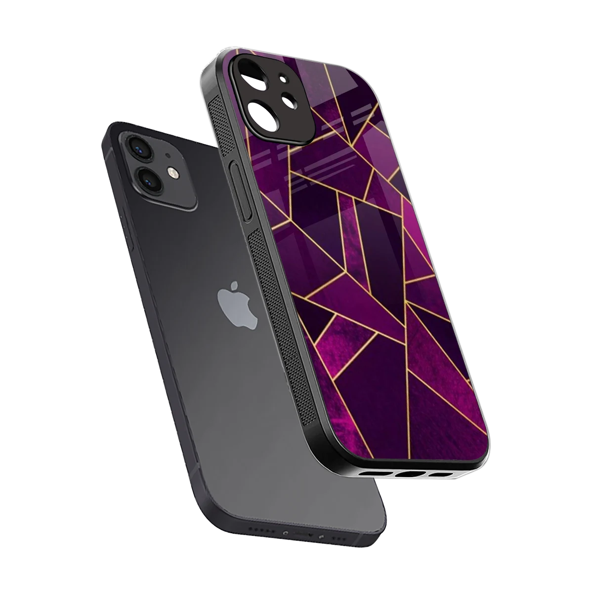Violet Shards sleek iphone 11 cover with tempered glass back and TPU edges