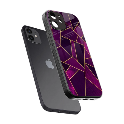 Violet Shards sleek iphone 11 cover with tempered glass back and TPU edges