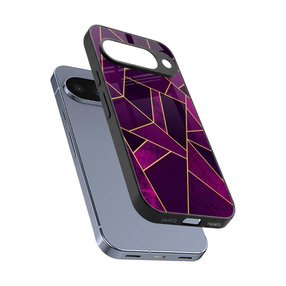Violet Shards sleek google pixel 10 cover with tempered glass back and TPU edges