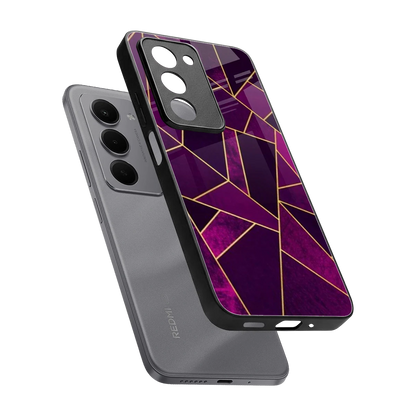 Violet Shards sleek redmi 15 5g cover with tempered glass back and TPU edges