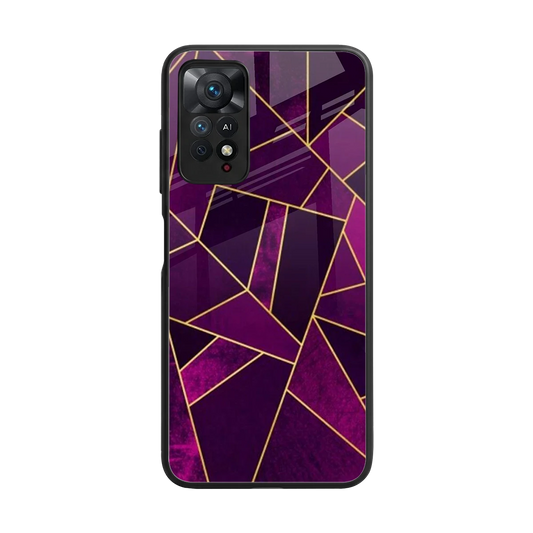 Violet Shards back phone cover | glass case for redmi note 11 pro