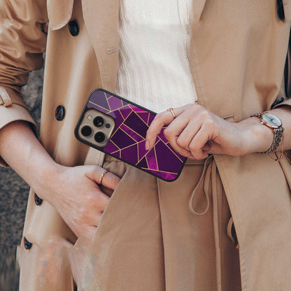 Violet Shards Phone Case for Iphone 16 | Glass Case