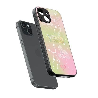 Virgo Aura sleek iphone 14 cover with tempered glass back and TPU edges