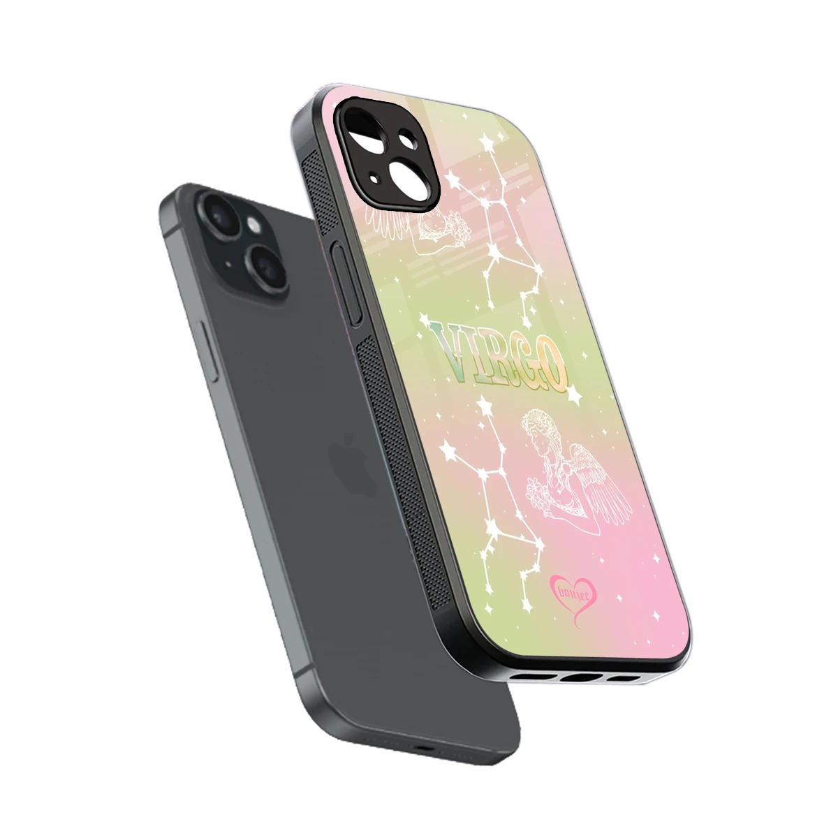 Virgo Aura sleek iphone 14 plus cover with tempered glass back and TPU edges