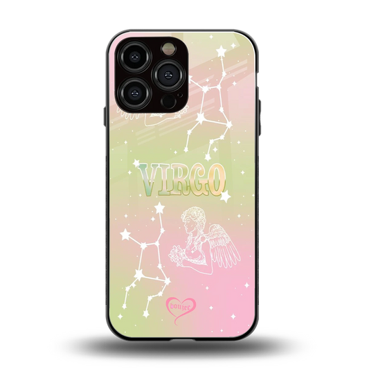 Virgo Aura back phone cover | glass case for iphone 15 pro max