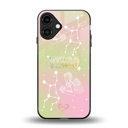 Virgo Aura back phone cover | glass case for iphone 16 plus