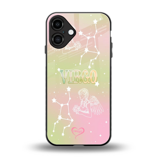 Virgo Aura back phone cover | glass case for iphone 16 plus