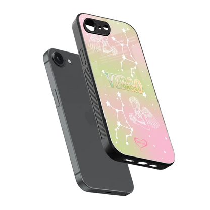 Virgo Aura sleek iphone 16e cover with tempered glass back and TPU edges