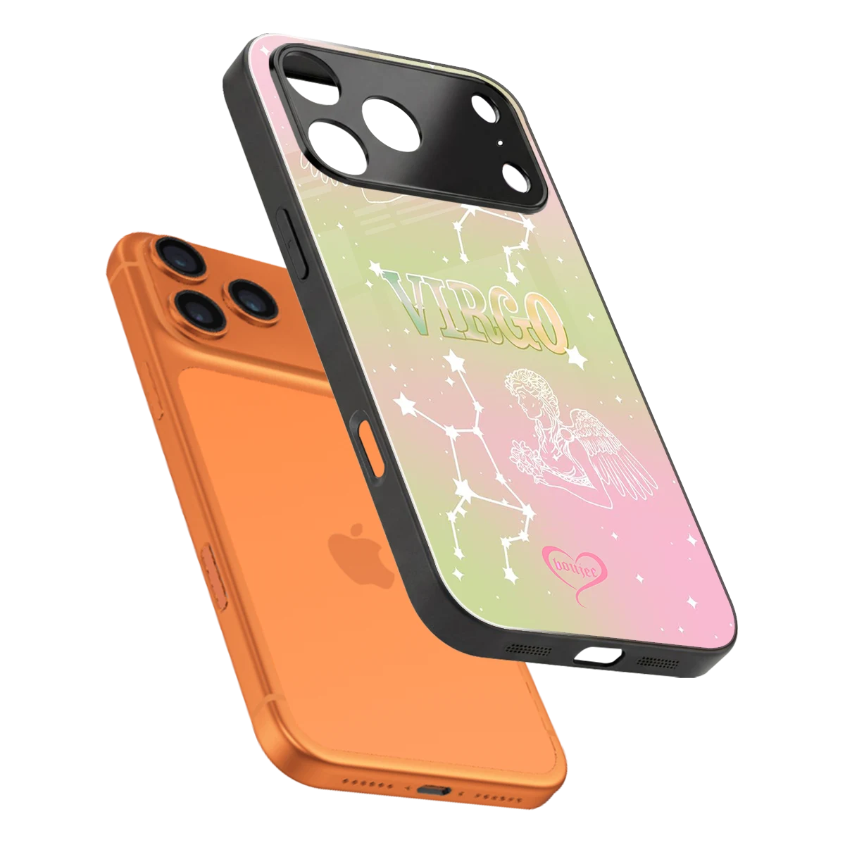 Virgo Aura sleek iphone 17 pro cover with tempered glass back and TPU edges