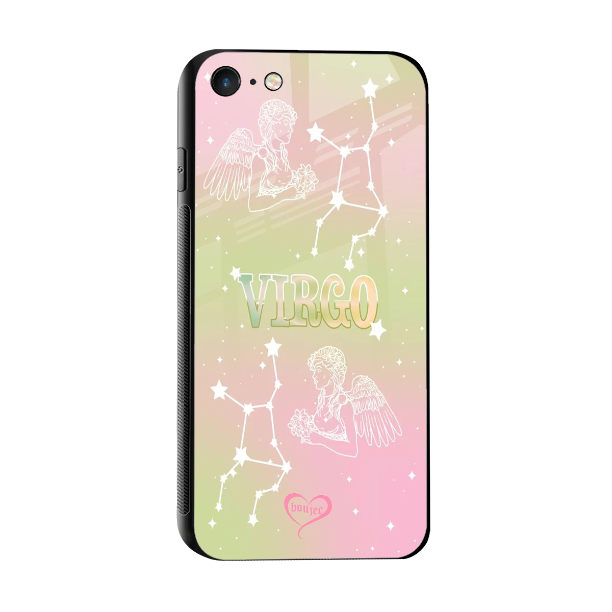 Virgo Aura sleek iphone 7 cover with tempered glass back and TPU edges