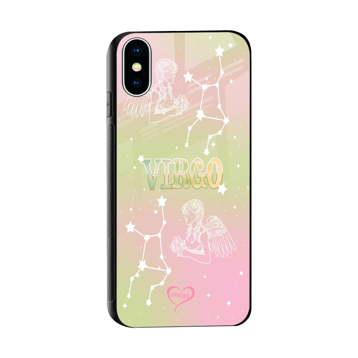 Virgo Aura sleek iphone x cover with tempered glass back and TPU edges