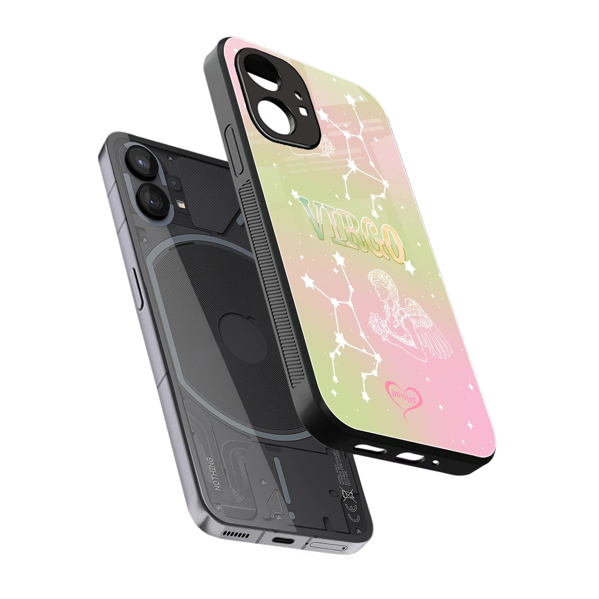 Virgo Aura sleek nothing phone 1 cover with tempered glass back and TPU edges