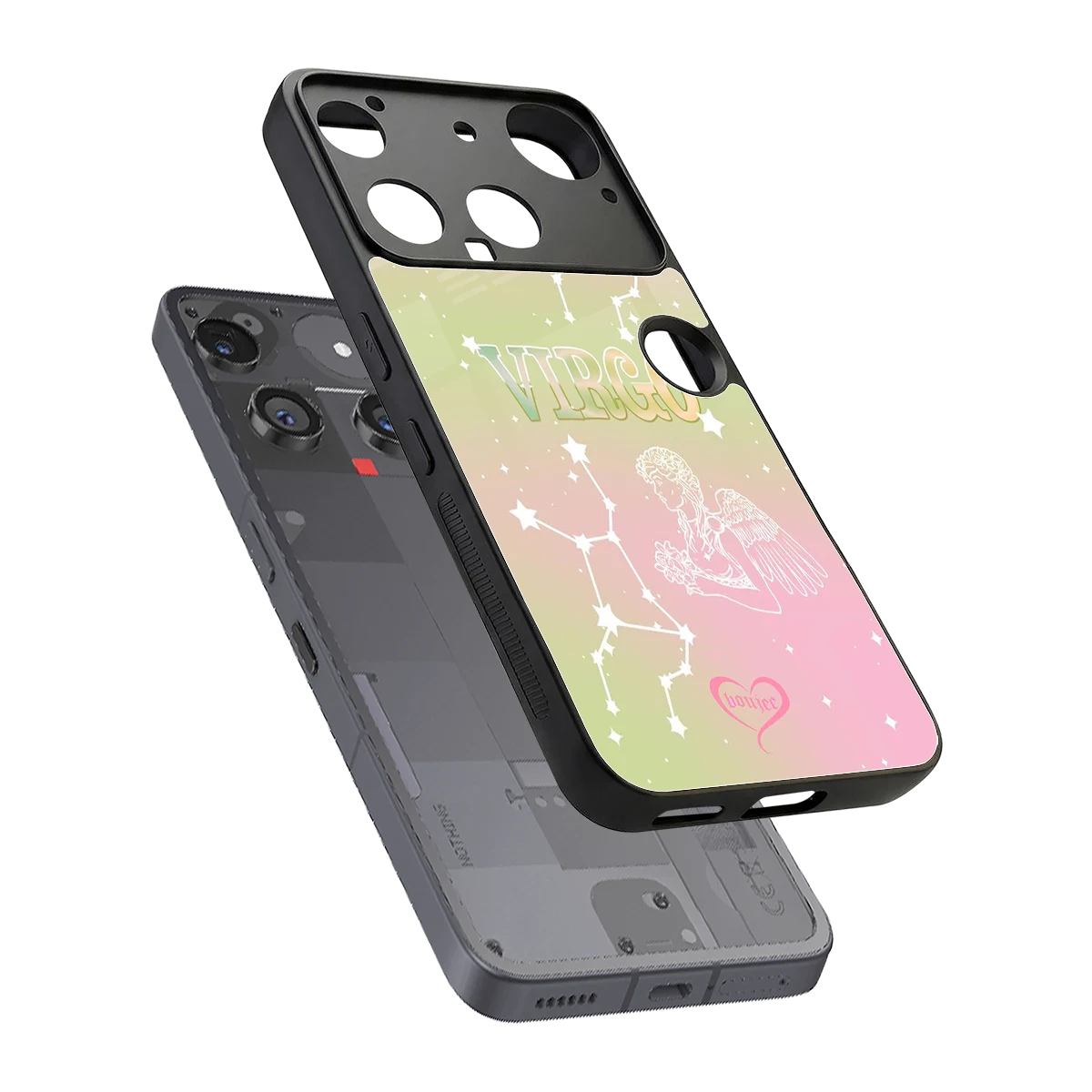 Virgo Aura sleek nothing phone 3 cover with tempered glass back and TPU edges