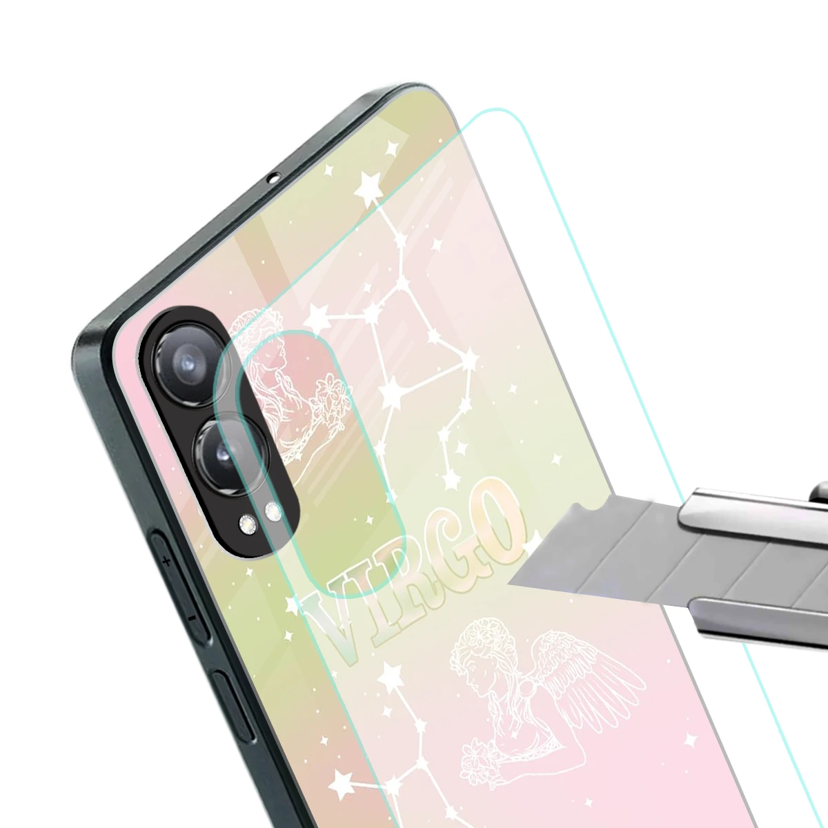 Virgo Aura stylish phone case for oneplus nord ce 4 lite | glossy glass and slim fit