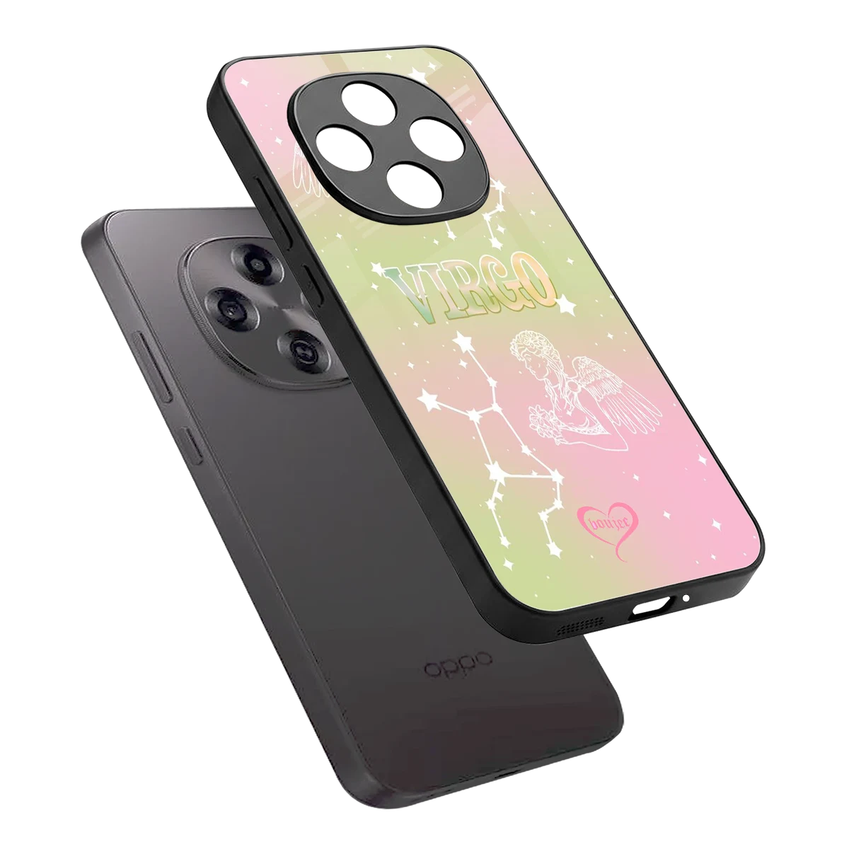 Virgo Aura sleek oppo f31 pro 5g cover with tempered glass back and TPU edges