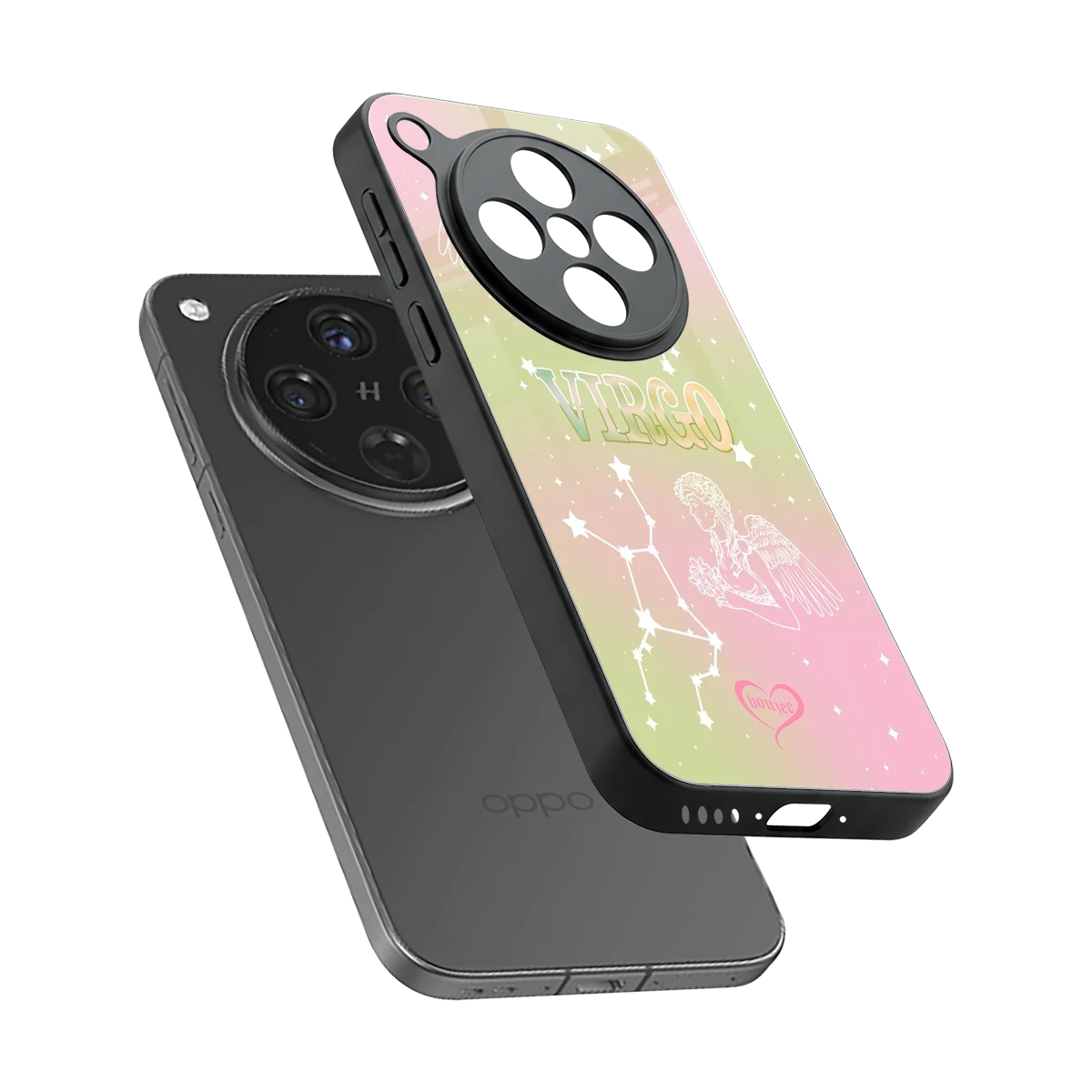 Virgo Aura sleek oppo find x8 cover with tempered glass back and TPU edges