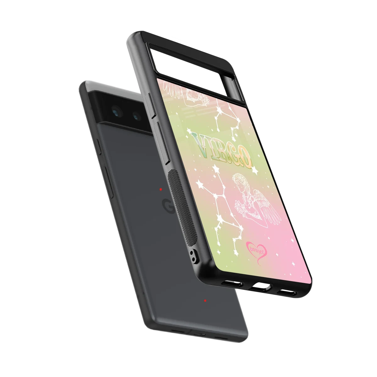 Virgo Aura sleek google pixel 6 cover with tempered glass back and TPU edges
