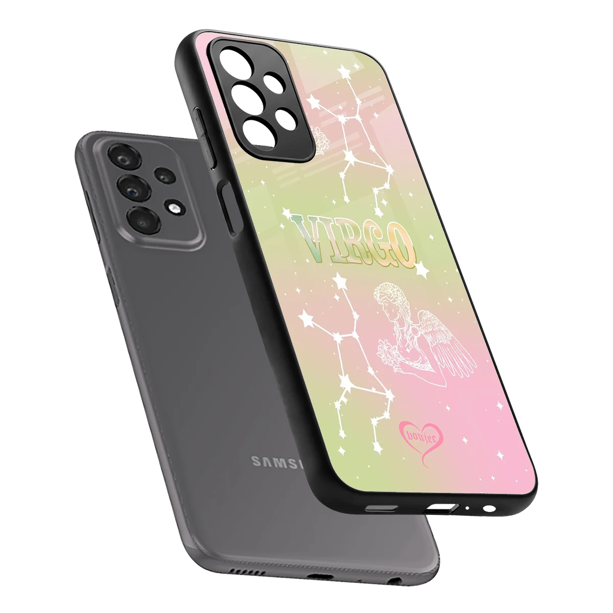 Virgo Aura sleek samsung galaxy a23 cover with tempered glass back and TPU edges