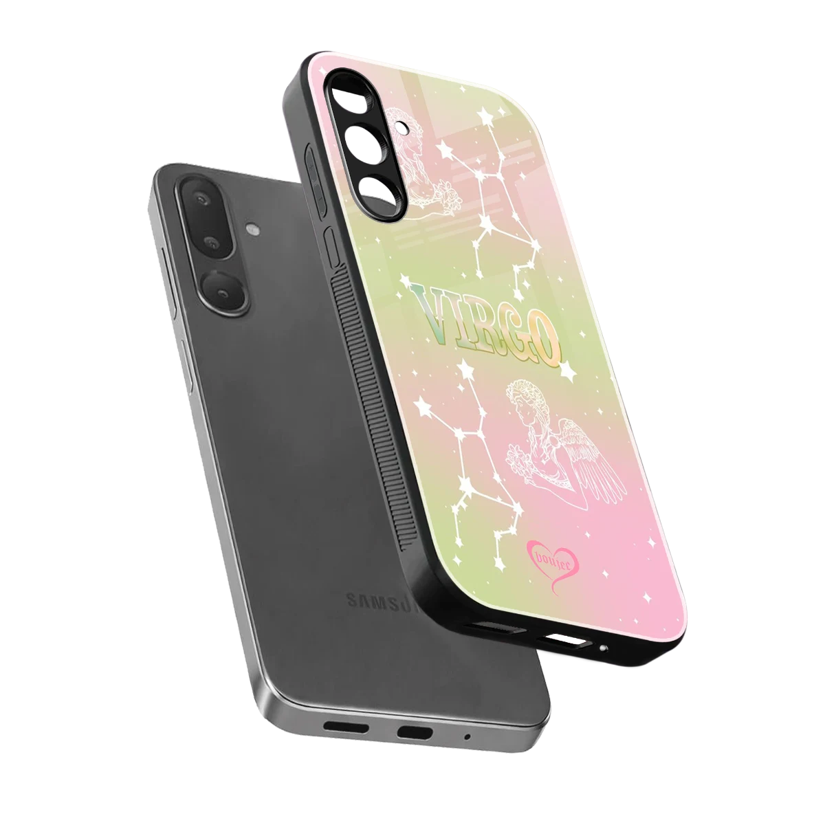 Virgo Aura sleek samsung galaxy m56 5g cover with tempered glass back and TPU edges