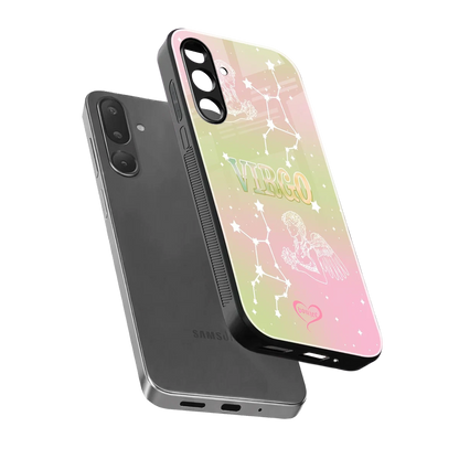 Virgo Aura sleek samsung galaxy m56 5g cover with tempered glass back and TPU edges