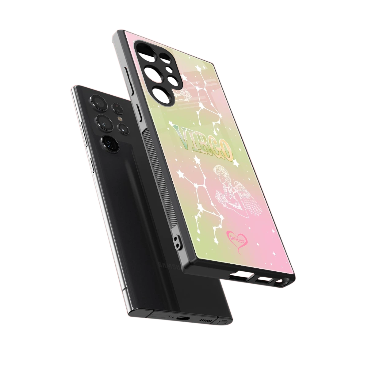 Virgo Aura sleek samsung galaxy s23 ultra cover with tempered glass back and TPU edges