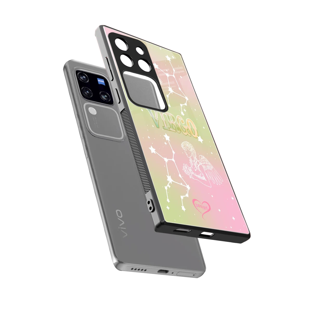 Virgo Aura sleekvivo v30 pro cover with tempered glass back and TPU edges