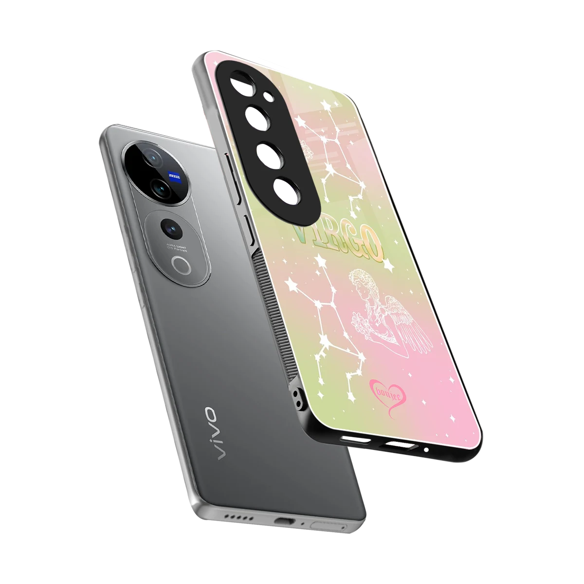 Virgo Aura sleek vivo v40 pro cover with tempered glass back and TPU edges