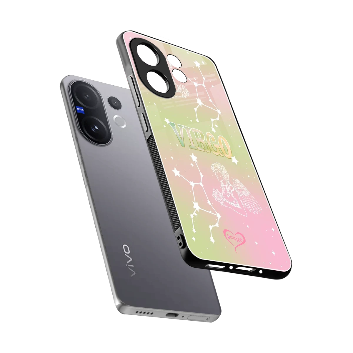 Virgo Aura sleek vivo v60 cover with tempered glass back and TPU edges