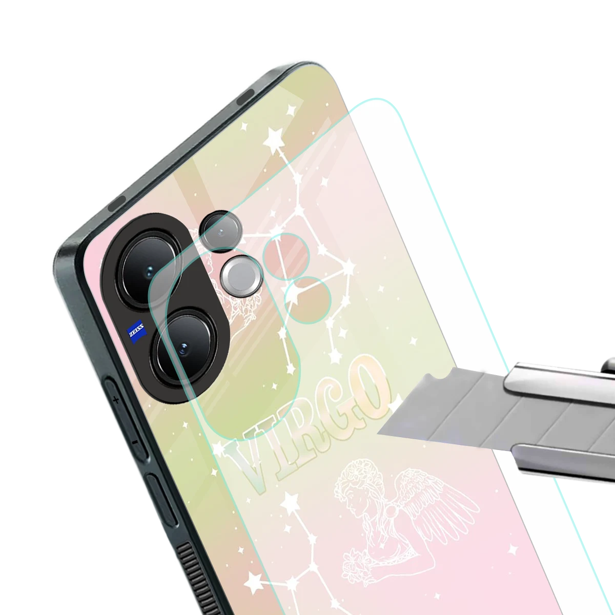 Virgo Aura stylish phone case for vivo v60 | glossy glass and slim fit