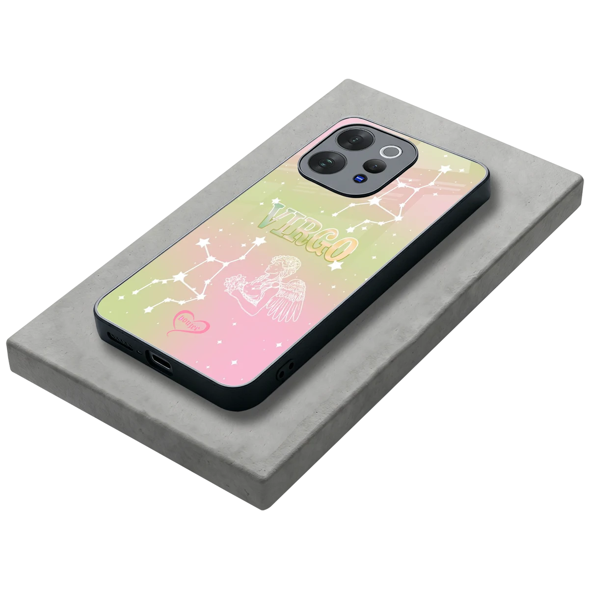 Virgo Aura stylish phone case for vivo v70 | glossy glass and slim fit