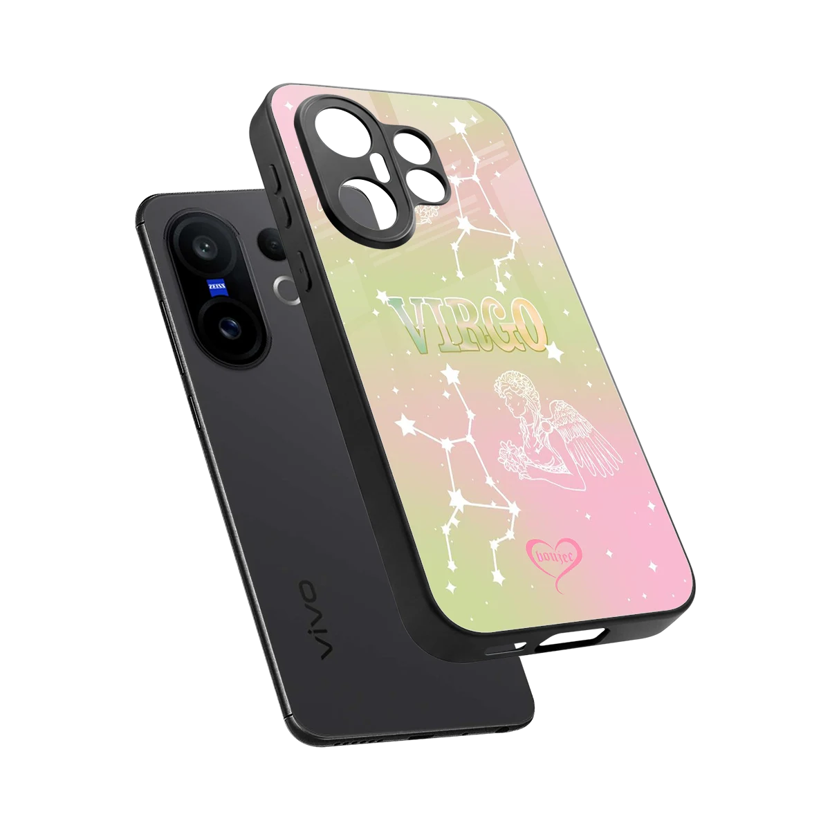 Virgo Aura sleek vivo x200 fe cover with tempered glass back and TPU edges