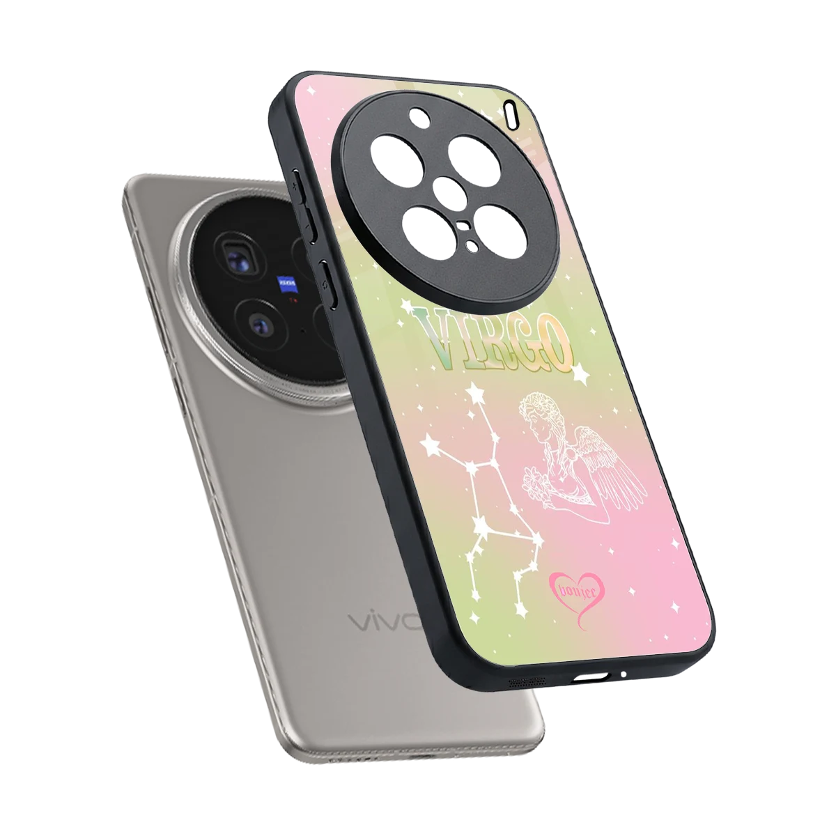 Virgo Aura sleek vivo x200 pro cover with tempered glass back and TPU edges