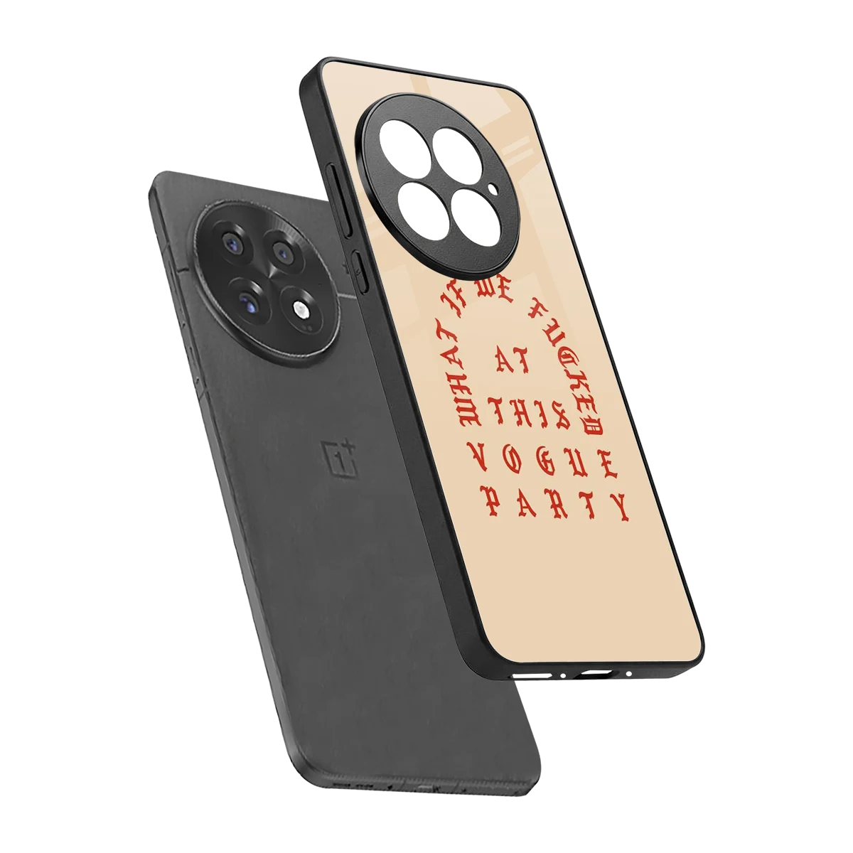 Vogue Party sleek oneplus 13 cover with tempered glass back and TPU edges