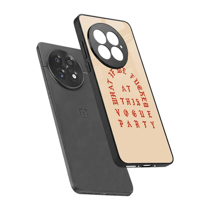 Vogue Party sleek oneplus 13 cover with tempered glass back and TPU edges